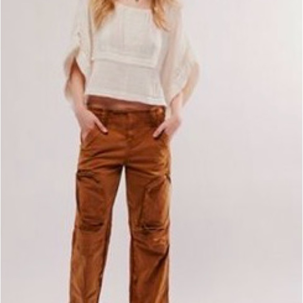Free People We The Free Can’t Compare Slouch Cargo Pants. Women’s XS. Rust.